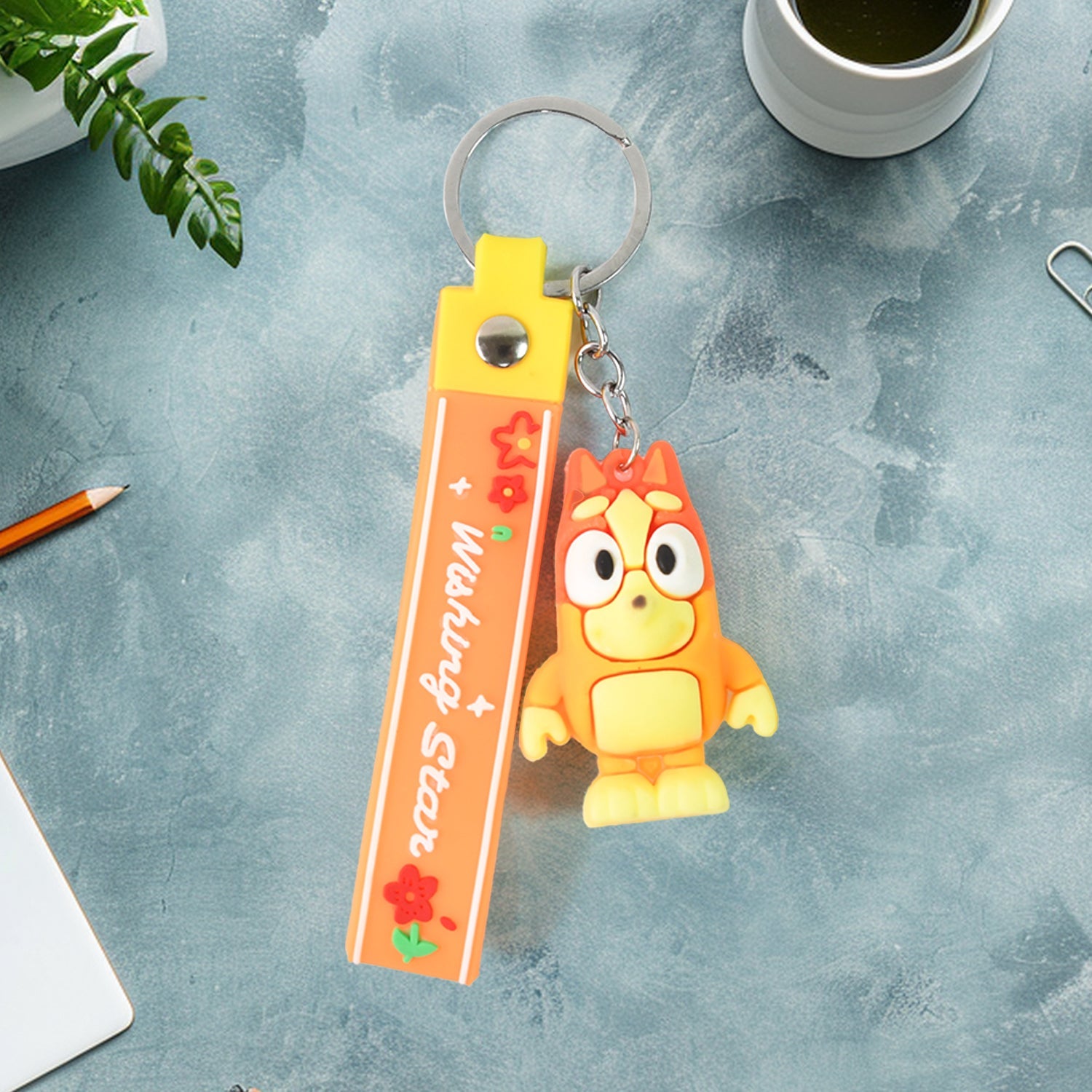 Cute Cartoon Silicone 3D Key Chain with Metal Hook & Strap (Pack of 1) Cute Cartoon Silicone 3D Key Chain with Metal Hook & Strap (Pack of 1)